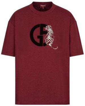 Giorgio Armani Logo-Print T-Shirt - Red
