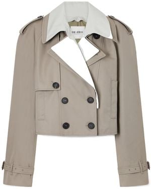 The Attico Double-Breasted Trench Coat - Grey