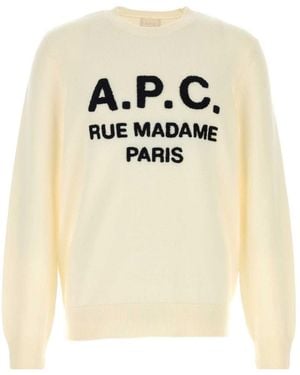 A.P.C. Maurice Logo Knitted Jumper - Natural