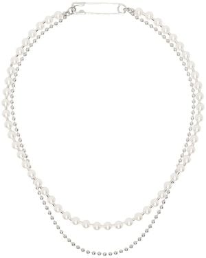 NUMBERING Beaded Necklace - White