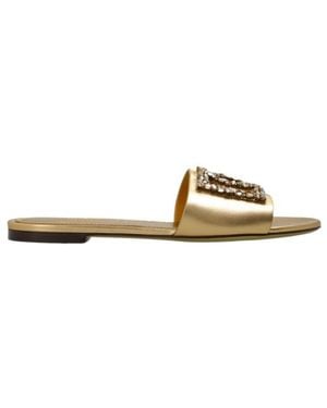 Dolce & Gabbana Round-Toe Slippers - Metallic