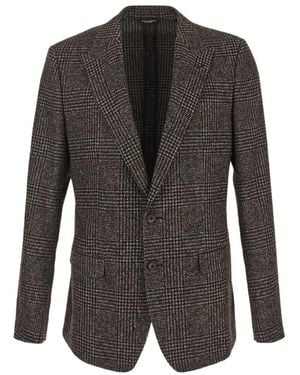Dolce & Gabbana Prince Of Wales Checked Blazer - Black