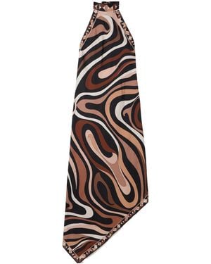PUCCI Printed Silktwill Halterneck Dress - White