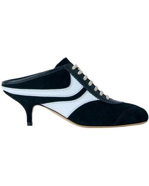 Dries Van Noten Heeled Lace Up Mules - Blue