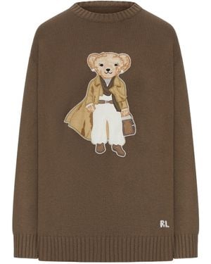 Ralph Lauren Polo Bear Long Sleeved Sweater - Brown
