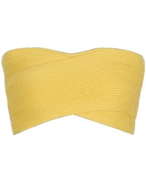 Balmain Tube-Knit Bra Top - Yellow
