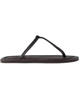 St. Agni T-Shirt Leather Slippers - Brown