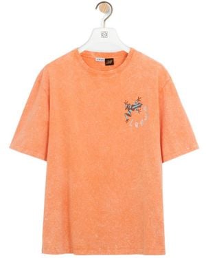 Loewe Frog Print Loose Fit T-Shirt - Orange