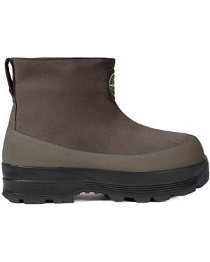 Stone Island Compass Patch Ankle Boots - Brown