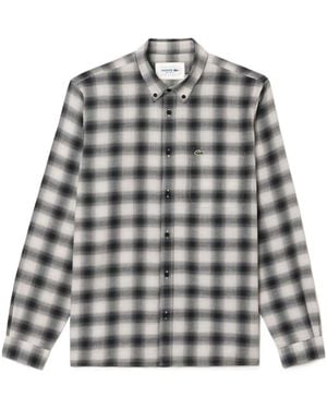Lacoste Regular Fit Flannel Shirt - Gray