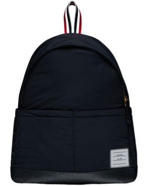 Thom Browne Logo Detailed Zipped Backpack - Blue