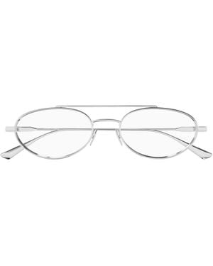 Saint Laurent Pilot-Frame Double-Bridge Glasses - White