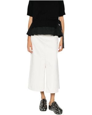 Sacai Belted Front-Slit Midi Skirt - Black