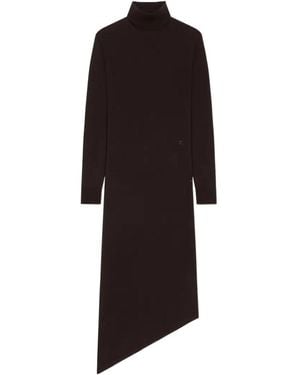 Courreges Asymmetrical Turtleneck Dress - Black