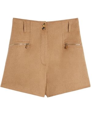 Max Mara Camel Color Shorts - Natural