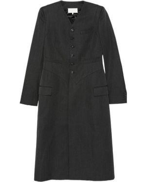 Maison Margiela Four-Stitch Single-Breasted Coat - Black