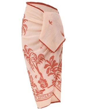 Zimmermann Embroidered Woven Pareo Beachwear - Pink