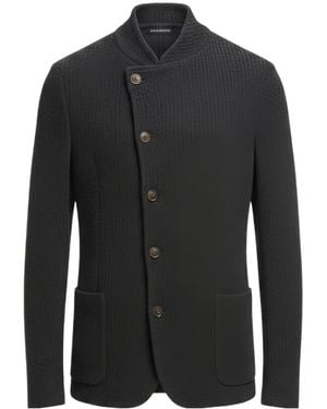 Emporio Armani Long-Sleeve Single-Breasted Jacket - Black