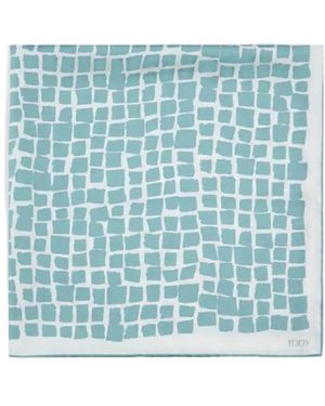 Tod's Square Silk Scarf - Blue
