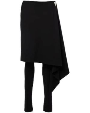 The Attico Draped Slim Pants - Black