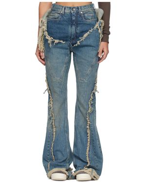 Rick Owens Temple Slivered Flared Jeans - Blue