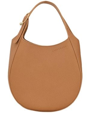 Longchamp Hobo Leather Shoulder Bag - Brown