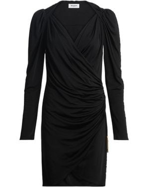 Balmain Draped Flowing Jersey Dress - Black