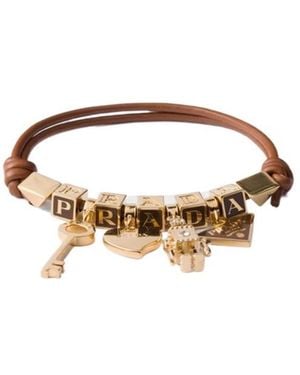 Prada Nappa Leather And Metal Bracelet - Multicolour
