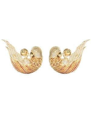 Zimmermann Plume Pavé Stud Earrings - Metallic