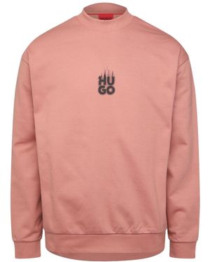 BOSS Durungu Smoke Logo Crewneck Sweatshirt - Pink