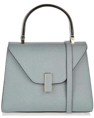 Valextra Iside Foldover Mini Top Handle Bag - Gray