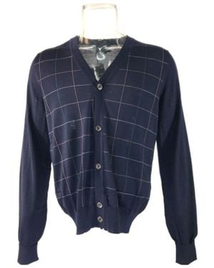 dunhill V-Neck Long-Sleeved Sweater - Blue
