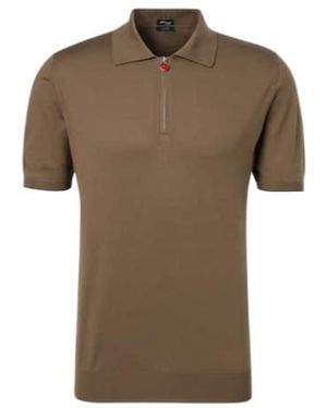 Kiton Cotton Half-Zip Polo Shirt - Green