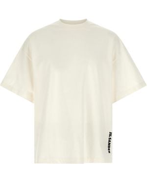 Jil Sander Logo Printed Crewneck T-Shirt - White