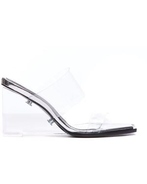 McQueen Double Strap Wedge Sandals - Black