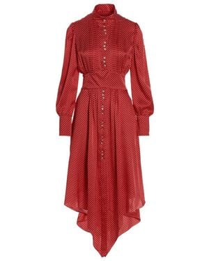 Alexandre Vauthier Asymmetric Long-Sleeved Dress - Red