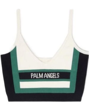 Palm Angels Cb Racing Jacquard Knitted Top - Green