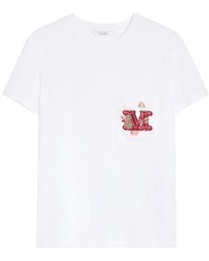 Max Mara Nunzio Logo Embellished Crewneck T-Shirt - White