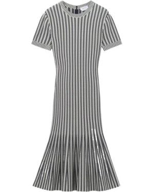 McQueen Striped Knit Dress - Grey
