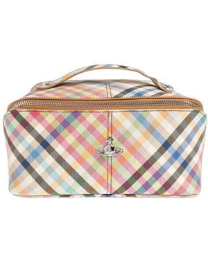 Vivienne Westwood Plaid Cosmetic Bag - White