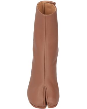 Maison Margiela Minimalist Round-Toe Ankle Boots - Brown