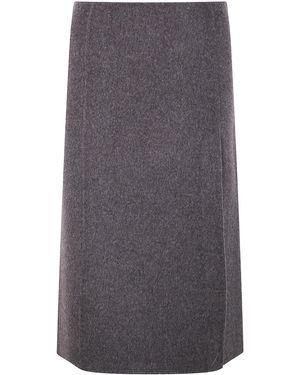 P.A.R.O.S.H. Wool Midi Skirt - Grey