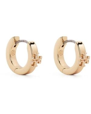Tory Burch Kira Double T Huggie Earrings - Metallic