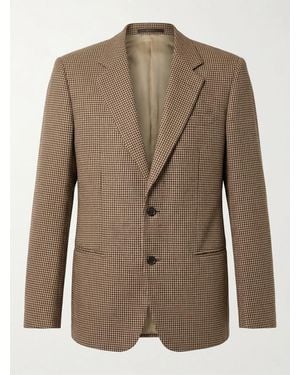 Gucci Checked Single-Breasted Blazer - Brown
