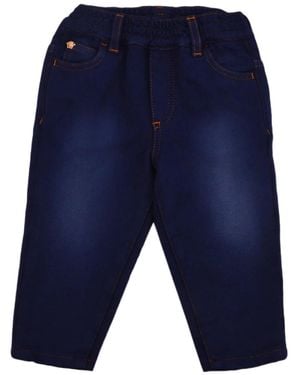 Versace Loose And Faded Detail Jeans - Blue