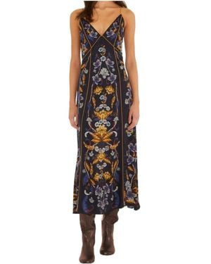 FARM Rio Golden Nature Adjustable Straps Slip Maxi Dress - Black
