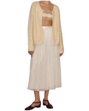 Bode Sequined Wool Cardigan - Natural