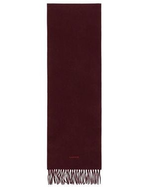 Lanvin Logo Embroidered Scarf - Purple