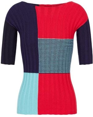 Emporio Armani Geometric Jumper - Red