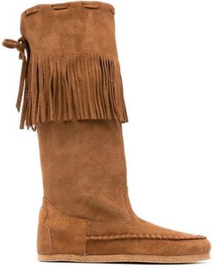 P.A.R.O.S.H. Fringed Knee-Length Boots - Brown